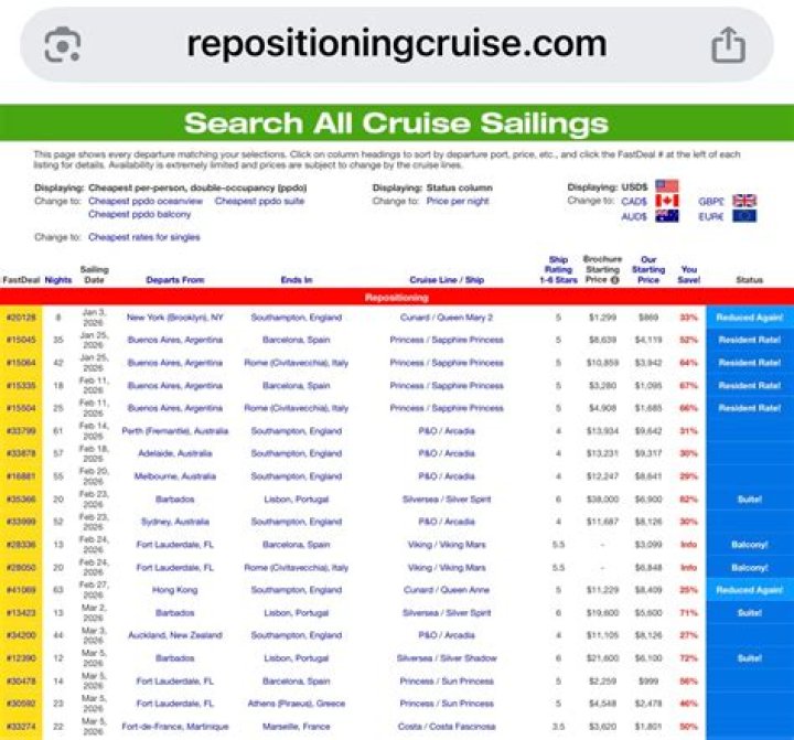 Are repositioning cruises cheaper