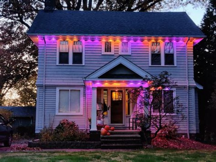 How do you stick LED lights outside?