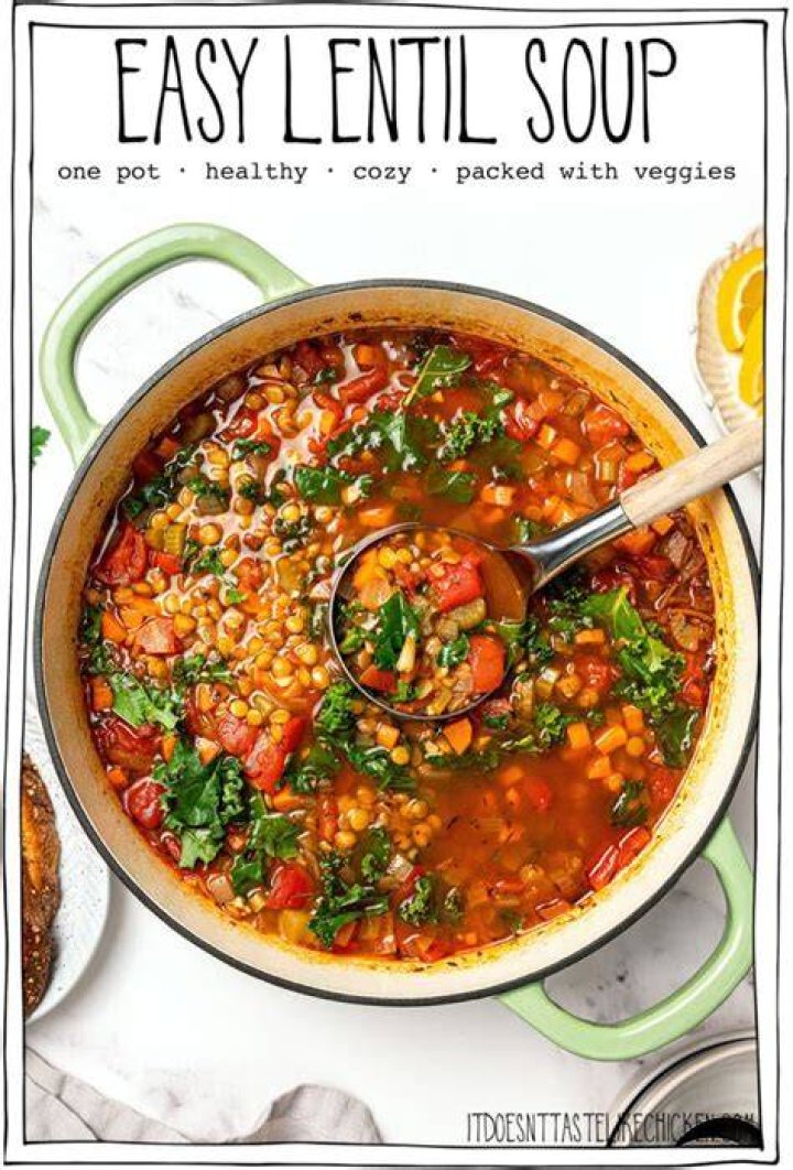What does lentil soup contain?