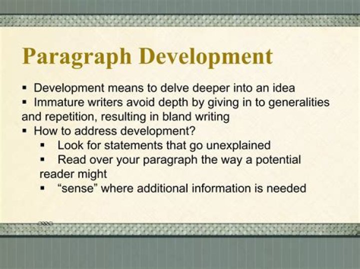 What is paragraph development by description